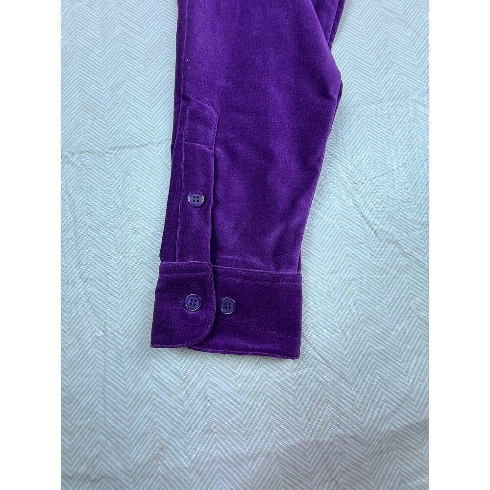 Quacker Factory SZ L Purple Velour Embroidered Grapes Long Sleeve Top NWT - Picture 6 of 13